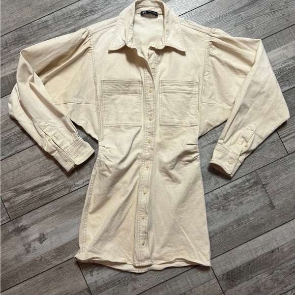 Zara Dresses & Skirts - ZARA Shirt Denim Dress XS